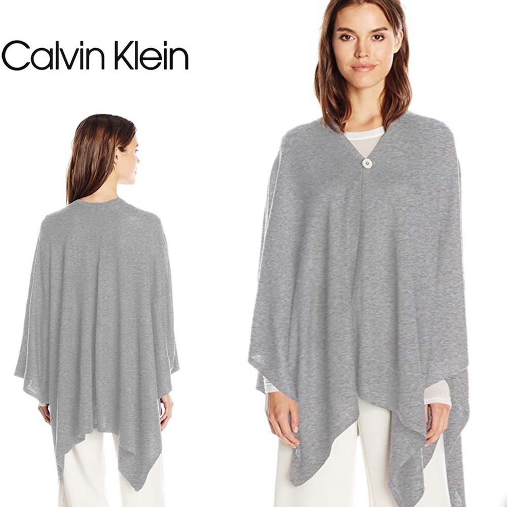 CK lightweight Pashmina wrap with button closure